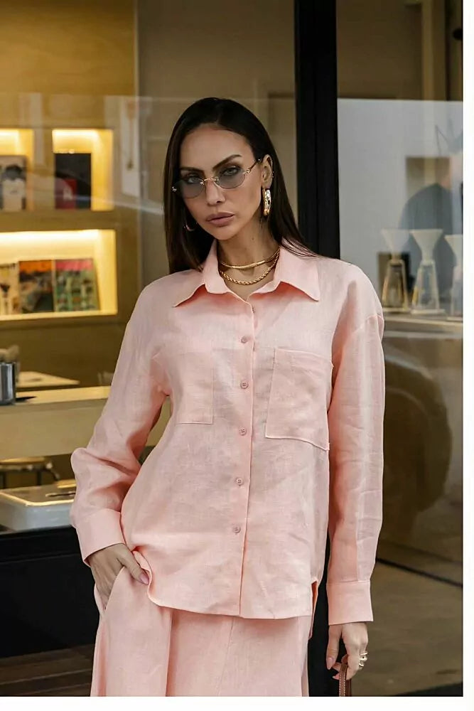Camisa linho puro off white