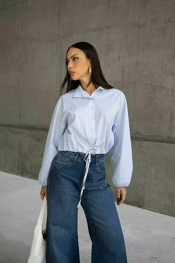 Camisa amarração bege