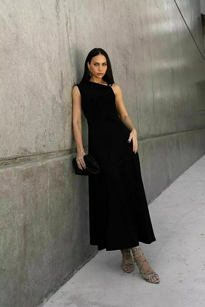 Vestido drapeado off white
